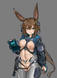 1girls amiya_(arknights) arknights bunny_ears female female_only revealing_clothes stmaster