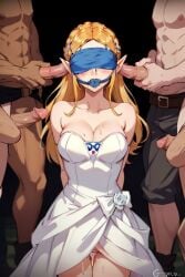 1female 1girls 4boys after_vaginal ai_generated arms_behind_back ball_gag bdsm blindfold blindfolded blonde blonde_female blonde_hair blonde_hair_female blue_ball_gag blue_blindfold bondage bound bound_arms bound_wrists bride bride_gown bride_veil cleavage cum cum_in_pussy dress elf elf_ears elf_female female gag gagged gangbang male masturbating masturbation multiple_boys nintendo penis perchance_ai pointy_ears princess_zelda restrained semen semen_in_vagina splatodyssey the_legend_of_zelda tied_arms tied_up used veil wedding_attire wedding_dress wedding_veil wedding_zelda_(splatodyssey) white_dress white_veil zelda_(breath_of_the_wild)