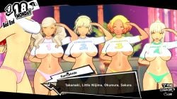 2024 ann_takamaki bimbo bimbofication blonde_hair bloomers buruma cuckold curvaceous dark-skinned_female enemy_conversion gyaru gym_clothes haru_okumura koikatsu large_ass large_breasts lineup lordem makeup makoto_niijima netorare persona persona_5 sakura_futaba salute shadow_kamoshida suguru_kamoshida underboob yellow_eyes