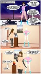 3d brainwashing captured_heroine comic defeated_heroine english_text hypnosis koikatsu_(medium) latinkaixa leotard maid mind_control nude nude_female pink_leotard slave speech_bubble superheroine