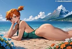 ai_generated big_ass charlychad007 kasumi_(pokemon) pokemon sling_bikini thick_thighs