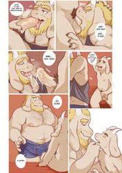 ... 2016 age_difference anthro asgore_dreemurr asriel_dreemurr balls beard belly blonde_hair blush body_hair boss_monster bulge caprine chest_hair claws close-up closed_eyes clothed clothing comic cum cum_in_mouth cum_inside cum_on_tongue cupping_chin dialogue duo english_text erection erection_under_clothes facial_hair father father_and_son front_view fur glitter_trap_boy goat hair half-closed_eyes hi_res humanoid_penis imminent_kiss incest looking_pleasured male male_only mammal musclegut navel nipples nude oral overweight parent pecs penis penis_outline pubes seductive sex slightly_chubby smile son sweat text tongue topless uncut undertale vein video_games white_fur yaoi