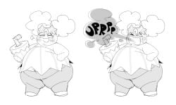 1girls bbw burp burping chubby_female cookie_run cookie_run_ovenbreak female mintrimo popcorn_cookie