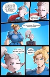 1girls abs aeldari comic dialogue eldar female imperium_of_man larger_female muscular_female primarch roboute_guilliman rompecaderasgod rule_63 spanish_text speech_bubble text ultramarines warhammer_(franchise) warhammer_40k yvraine