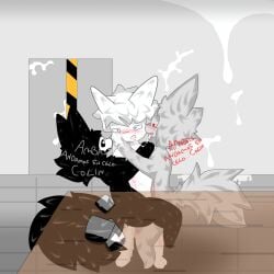 2anthro anthro anthro_on_human blue_eyes_male changed_(video_game) colin_(changed) comics cum cute dr.k_(changed) female_dr.k_(changed) furry furry_female handles human_on_anthro kissing puro_(changed) rape simple transformation_through_sex violation