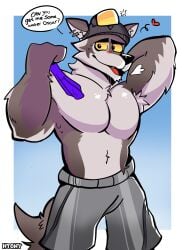 bara bara_tiddies bara_tits buff fortnite fortnite:_battle_royale furry furry_bara wendell wendell_(fortnite) wolf wolf_humanoid