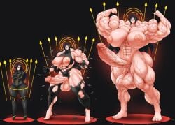 1futa abs falke_(signalis) futanari hazel_iic hyper_breasts hyper_muscles hyper_penis light-skinned_futanari muscle_growth muscular muscular_futanari signalis solo standing