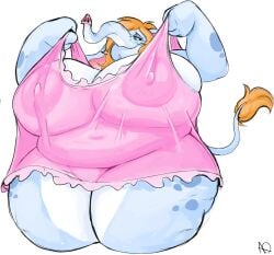 1girls alfa_quinto_(artist) anthro areolae ass belly breasts chubby chubby_female cleavage dragonxpyro elephant elephantid fat female female_focus female_only furry green_eyes hips hyper hyper_breasts large_ass large_breasts milf mother nightgown nipples obese obese_female orange_hair overweight overweight_female stomach thick_thighs thighs transparent_clothing wide_hips