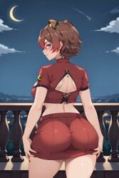 1girls ai_generated animal_ears ass back_view blush breasts brown_hair indoors kemonomimi latam_virtual_youtuber looking_at_viewer multicolored_hair night pussy pussy_visible_through_clothes raccoon_ears raccoon_girl rakkun red_hair short_hair solo_female tagme thighs tupadrev4 virtual_youtuber vtuber