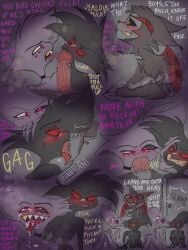 angel_dust angel_dust_(hazbin_hotel) arackniss brothers cumshot double_fellatio gay hazbin_hotel husk husk_(hazbin_hotel) incest male penis sucking_penis venomwithinher666