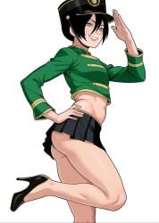 1girls alternate_costume avatar_legends avatar_the_last_airbender destination_calabria earth_kingdom female freshnsfw high_heels marching_band_uniform nickelodeon nicktoons skirt solo toph_bei_fong white_background