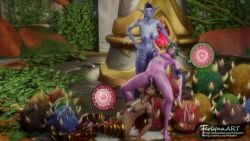 3d after_sex alexstrasza big_penis blowjob cum cum_in_pussy cum_inside cum_on_face female ferlynn futa_on_female futanari impregnation inflation night_elf purple-skinned_female world_of_warcraft ysera