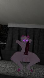 big_penis cock cock_ring couch femboy glasses horns hung_femboy knotted_penis looking_at_viewer penis ralsei ralsei_with_white_fur sitting vr vrchat vrchat_avatar vrchat_media vrchat_model white_fur