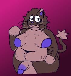 amber_(felineflustered) anthro areola arm_hair balls belly belly_tuft big_areola big_balls big_breasts body_hair breasts cellulite demon domestic_cat eyewear felid feline felineflustered felis genitals glasses gynomorph huge_areola huge_balls intersex low_res mammal mature_gynomorph mature_intersex nipples nude overweight overweight_gynomorph overweight_intersex solo stretch_marks tuft whiskers