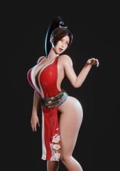 1girls 3d 3d_(artwork) billyhhyb bodysuit curvy fatal_fury female female_focus female_only king_of_fighters mai_shiranui ninja solo solo_female solo_focus