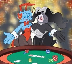 big_breasts boo_(mario) breasts bunnysuit casino female harriet_(harry_amoros) harry_amorós jpeg poker_chip poker_table tagme thick_thighs wide_hips