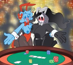 big_breasts boo_(mario) breasts bunnysuit casino female harriet_(harry_amoros) harry_amorós huge_breasts jpeg nipples poker_chip poker_table tagme thick_thighs wide_hips