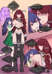 2girls blue_hair fairy_tail irene_belserion milf red_hair thunderfire55 wendy_marvell