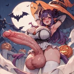 ai_generated futanari halloween huge_cock shennru succubus tagme veiny_penis