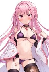 ai_generated big_breasts big_breasts bikini cum cum_on_body magia_record:_mahou_shoujo_madoka_magica_gaiden mahou_shoujo_madoka_magica pink_eyes pink_hair puella_magi_madoka_magica ribbon ribbons tamaki_iroha thick_thighs thighhighs