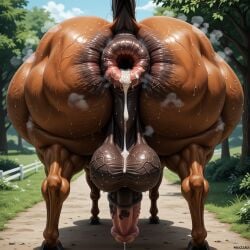 after_sex ai_generated anus big_ass big_penis brown_fur cellulite cum cum_in_ass cum_inside equid equine equine_anus equine_genitalia equine_penis feral fur gaping_anus horse horsecock huge_ass huge_balls huge_cock inviting male male_only mammal musk musk_clouds muskfarm outside perineum presenting presenting_hindquarters rear_view sagging_balls stable_diffusion steaming_body sweat sweatdrop sweating sweaty veiny_penis viewed_from_behind wide_hips