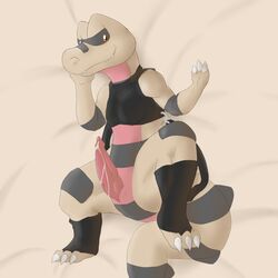 1boy 2016 anthro clothed clothing cum cum_on_penis erection hi_res kairyu211 krokorok looking_at_viewer male male_only nintendo partially_clothed penis pokemon presenting presenting_penis reptile restricted_palette scalie seductive solo spread_legs spreading video_games