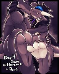 absurd_res aktiloth aktiloth_(character) anthro ass back_scar big_dom_small_sub bodily_fluids claws closed_eyes dominant dragon ear_piercing eyebrow_piercing facial_horn facial_piercing feet foot_focus foot_rub french_kissing hair hair_stripe hand_on_face hands_on_back hands_on_shoulder hi_res holding_partner horn hug hugging_another kinktober kinktober_2024 kissing kobold larger_anthro larger_male long_hair male multiple_piercings mythological_creature mythological_scalie mythology nude nude_anthro nude_male paws piercing saliva scalie scar sitting sitting_on_ground size_difference smaller_anthro