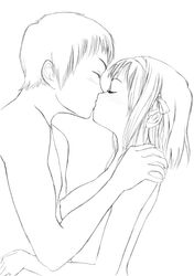 kyon monochrome nude osuzu_akiomi sketch suzumiya_haruhi suzumiya_haruhi_no_yuuutsu