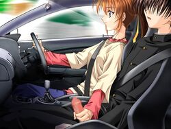 censored driver driving game_cg handjob_in_car in_car inside_car passenger_seat tagme while_driving