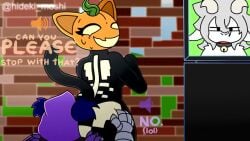 16:9 anal animal_humanoid animated anthro ass bear big_butt bodily_fluids breasts brick_wall butt_grab chat_box dialogue digital_media_(artwork) domestic_cat duo eating_ass english_text epic_games felid feline felis female female/female for_a_head fortnite fur furry hand_on_butt hi_res hideki_moshi holding_butt humanoid livestream looking_back mammal no_sound nude object_head oral purple_body raised_tail raven_team_leader rimming rubbing sex short_playtime simple_background spice_(fortnite) tagme tail text thick_thighs twitch_chat video wall_(structure) widescreen woddy_goatee yuri