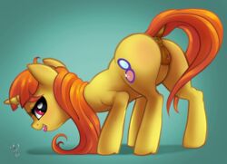 2016 absurd_res anatomically_correct anatomically_correct_pussy animal_genitalia animal_pussy anus ass citrus_blush cutie_mark dock equine equine_pussy female feral friendship_is_magic hair hi_res hooves horn kinkypinkie long_hair mammal my_little_pony orange_hair pussy solo unicorn