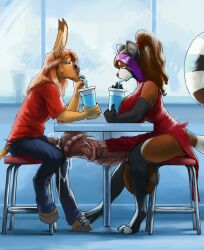 ailurid animal_genitalia animal_penis anthro asinus balls balls_expansion balls_inflation big_balls big_breasts big_penis biped bodily_fluids bottomwear breasts canid canine chair clothing container cum cum_in_penis cum_inside cup denim denim_bottomwear denim_clothing docking donkey dress drinking duo equid equine equine_genitalia equine_penis erection erection_under_clothing expansion eyewear furniture futanari genital_expansion genital_fluids genitals glasses gynomorph gynomorph/male herm_(lore) hi_res hooves huge_balls huge_breasts huge_cock hyper hyper_balls hyper_genitalia hyper_penis ineffective_clothing intersex intersex/male jeans julmara_(character) male male_on_futa mammal nib-roc orgasm pants penetration penile penile_penetration penis public public_sex raccoon_dog red_panda side_view sitting table tanuki under_the_table urethral urethral_penetration vein veiny_penis
