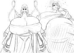 1girl 1girls back_view big_ass big_breasts breasts breasts_bigger_than_head cookie_run cookie_run_kingdom female hyper hyper_ass hyper_breasts mystic_flour_cookie thick_ass thick_thighs viewed_from_below yobaba