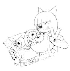 1boy 1girls breast_press crossover eastern_and_western_character ferretidk male nickelodeon nickelodeon_animation_studio panty_&_stocking_with_garterbelt spongebob_squarepants spongebob_squarepants_(character) stocking_anarchy studio_trigger tagme united_plankton_pictures