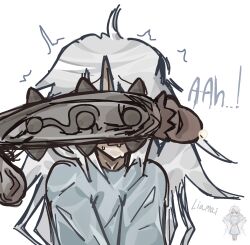 1futa 1futa1girl 1girl1futa 2025 afraid cock female futanari giant_cock giant_penis liamai oc original_character penis penis_covering_eyes precum reference_image scared self_upload shocked sweat sweatdrop sweating sweaty text tremble_lines tremble_spikes trembling veiny_penis watermark white_background white_hair
