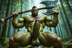 ai_generated ass axe bara bara_tits big_ass big_butt big_muscles big_pecs big_penis bubble_butt completely_naked completely_naked_male completely_nude completely_nude_male enormous_ass enormous_butt fat_ass fat_butt forest gay gigantic_ass gigantic_butt glistening glistening_body glistening_skin greataxe green_body green_skin huge_ass huge_butt huge_cock huge_muscles humanoid large_ass large_butt large_muscles large_pecs large_penis male male_only massive_ass massive_butt monster_cock muscles muscular muscular_anthro muscular_arms muscular_ass muscular_back muscular_legs muscular_male muscular_thighs naked naked_male nature nature_background nonhuman nude nude_male orc orc_male outdoors penis shiny_ass shiny_body shiny_skin solo_male thick_ass thick_butt thick_thighs tusks veiny_muscles zodoai