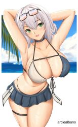 1girls 2d 2d_(artwork) 2d_artwork adult adult_female arciealbano arm_behind_head armpits arms_behind_head bare_armpits bare_arms bare_belly bare_chest bare_hands bare_hips bare_legs bare_midriff bare_navel bare_shoulders bare_skin bare_thighs belly belly_button big_breasts bikini bikini_bottom bikini_only bikini_top blue_sky breasts busty busty_female choker cleavage clouds collarbone curvaceous curvaceous_body curvaceous_female curvaceous_figure curvaceous_hips curvaceous_thighs curvy curvy_body curvy_female curvy_figure curvy_hips curvy_thighs day daylight daytime digital digital_art digital_drawing digital_drawing_(artwork) digital_media digital_media_(artwork) elbows exposed_armpits exposed_arms exposed_belly exposed_chest exposed_hips exposed_legs exposed_midriff exposed_navel exposed_shoulders exposed_skin exposed_thighs eyebrows_visible_through_hair female female_focus female_only front-tie_bikini front-tie_bikini_top green-eyed_female green_eyes groin hair_between_eyes half_naked half_nude halterneck hand_behind_head hands_behind_head head_tilt high_resolution highres hololive horizon hourglass_figure huge_boobs huge_breasts large_boobs large_breasts lean_figure legs_closed legs_together long_hair looking_at_viewer mature mature_female midriff mole mole_on_breast naked naked_female naked_woman narrow_waist navel nude nude_female nudity ocean open_mouth open_mouth_smile outdoor outdoor_nudity outdoors outside parted_lips plump_breasts posing posing_for_the_viewer rectangular_glasses sea seaside semi_nude shirogane_noel shoulders sky slender_body slender_waist slim_waist solo standing string_bikini sunglasses sunglasses_on_forehead sunglasses_on_head swimsuit swimwear thick_thighs thighs thighs_together tilted_head tongue upper_body virtual_youtuber vtuber vtuberfanart white-haired_female white_hair wide_hips