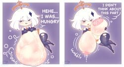 breast_expansion breasts cami_gz camigz digested digestion digestion_noises female genshin_impact huge_breasts hyper hyper_belly hyper_breasts lactating lactation milk milking paimon_(genshin_impact) same_size_vore sequence soft_vore struggling struggling_prey unwilling unwilling_prey vore vore_belly
