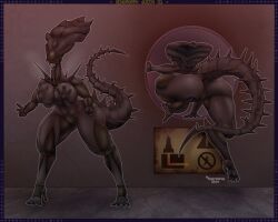 1girls 2d alien alien_(franchise) alien_girl ass barefoot breasts elementaleros exoskeleton feet female female_only female_xenomorph femomorph giantess huge_ass monster monster_girl soles solo solo_female vent xenomorph xenomorph_queen xenomorph_tail