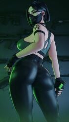 1girls 3d 3d_(artwork) 3d_model 3d_render arched_back ass ass_bigger_than_head ass_focus assault_rifle back_view bare_midriff bare_shoulders big_ass big_breasts black_choker black_clothing black_gloves black_hair bob_cut breasts choker clothed clothing curvaceous curvy curvy_female curvy_figure detailed_background earring earrings eyebrows eyeliner female female_focus female_only fingerless_gloves fit fit_female gloves green_bra green_eyes green_sports_bra gun guns gym gym_clothes gym_clothing hair_behind_ear half_mask holding holding_object human human_female human_only implied_nopan indoors light-skinned_female light_skin lips long_hair long_legs looking_at_viewer looking_back mask masked_female midriff pants plump_ass rear_focus rear_view reflection rifle sfrinzy shotgun sideboob slim_waist sniper_rifle solo solo_female solo_focus sports_bra sports_uniform sportswear standing tattoo tattoo_on_arm tattoo_on_shoulder tattooed_arm tattooed_shoulder thick thick_ass thick_butt thick_thighs thighs tight_clothes tight_clothing tight_pants valorant viper_(valorant) voluptuous voluptuous_body voluptuous_female weapon weapons wide_hips working_out workout workout_clothes