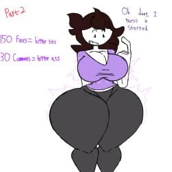 1girls actualbeef ass ass_expansion big_breasts black_hair breast_expansion breast_growth breast_growth_(enlargement) breasts cleavage deviantart deviantart_username female female_focus female_only hips huge_thighs jaiden jaiden_animations large_ass large_breasts sketch thick_thighs thighs wide_hips youtube youtuber
