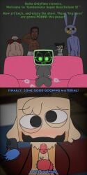 1boy 1girls 4boys absurd_res absurdly_large_cock absurdres baby_oil big_breasts big_penis comic_strip couch couch_sitting cursed dandy's_world dandys_world deltarune dialogue diddy diddy_oil diddy_party diddys_world dr._eggman female goob_(dandy's_world) gooning imminent_gangbang jax_(the_amazing_digital_circus) joke_art masturbating masturbation meme mr-chest nude nude_female nude_male onlyfans onlyfans_model p._diddy parody precum puff_daddy self_upload shitpost solo_male sonic_(series) sonic_the_hedgehog_(series) spamton_g._spamton spamton_g_spamton tagme the_amazing_digital_circus toon_(dandy's_world) undertale_(series) vee_(dandy's_world) weird_crossover