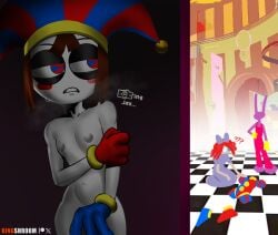 1girls classic_enf_pose covering covering_crotch covering_pussy covering_self embarrassed embarrassed_nude_female enf enf_trying_to_avoid_being_caught female female_focus functionally_nude_female glitch_productions jax_(the_amazing_digital_circus) kingshroom male mostly_nude naked naked_female nude nude_female only_one_naked pomni_(the_amazing_digital_circus) practically_nude ragatha_(the_amazing_digital_circus) tadc the_amazing_digital_circus