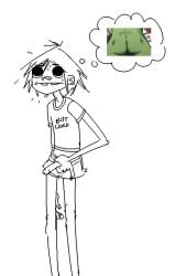 2011 2d_(gorillaz) ass deviantart faggot fantasizing gay gay_ass gorillaz i_am_not_gay_for_murdoc male masturbating murdoc_niccals penis penis_out penis_out_of_underwear perfection sketch small_penis solo sovlful_art super_gay sweating_profusely thenugeart this_is_real_art