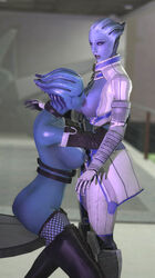 2girls 3d asari bondage breasts dominatrix erect_nipples female garry's_mod large_breasts liara_t'soni mass_effect mass_effect_3 multiple_girls sedemsto yuri