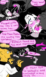 alphys anal beaten clothed clothed_rape clothing duo_focus english_text female flashback forced group hair humanoid long_hair machine male mettaton mettaton_ex monster nsfwshamecave open_mouth penetration rape robot sex tears teeth text tongue tongue_out underlust undertale undertale_au video_games wounded yaoi