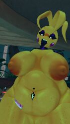 3d breasts chubby chubby_anthro chubby_female curvy dommy_mommy fat_ass five_nights_at_freddy's fnaf fnia massive_ass massive_breasts milf original peace_sign sloppy_lard_stuffer solo tits_bigger_than_head tits_out tounge_out tounge_purple toy_chica_(fnaf) toy_chica_(justminkov) truemuffin white_eyes wobbling_ass wobbling_belly yellow_body