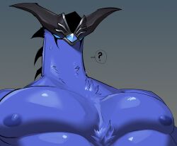 abyss_herald_(genshin_impact) bara cover_them_up_slut flanco genshin_impact grabbing_pecs meme meme_reference monster monster_boy muscular muscular_anthro muscular_male naked question_mark upper_body upper_body_focus upper_body_only
