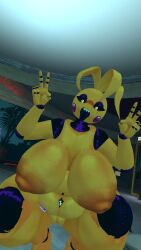 3d breasts chubby chubby_anthro chubby_female curvy dommy_mommy fat_ass five_nights_at_freddy's fnaf fnia massive_ass massive_breasts milf original peace_sign sloppy_lard_stuffer solo tits_bigger_than_head tits_out tounge_out tounge_purple toy_chica_(fnaf) toy_chica_(justminkov) truemuffin white_eyes wobbling_ass wobbling_belly yellow_body