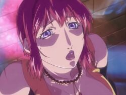 00s 1girls 2007 animated anime_screenshot bare_shoulders bead_necklace beads bible_black bible_black_new_testament breasts detached_sleeves female jewelry large_breasts lipstick long_sleeves makeup mature_female monk necklace nipples nun open_clothes purple_eyes red_hair religious revealing_clothes scared shin_bible_black short_hair sweat tagme takashiro_hiroko tight_clothes